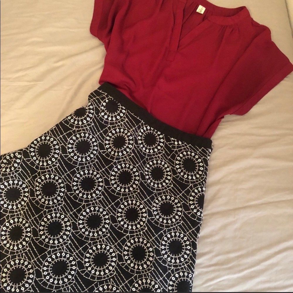 Nordstrom Women's Linen / Rayon SKIRT Sz 8 flare - Picture 3 of 5